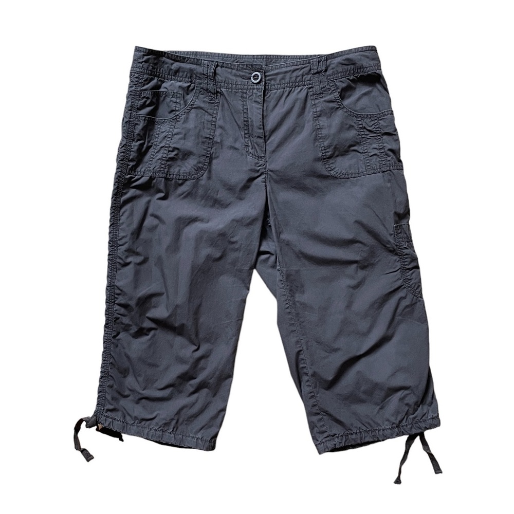 Y2K Dark Grey Cotton Cargo Capris Size 13 XL